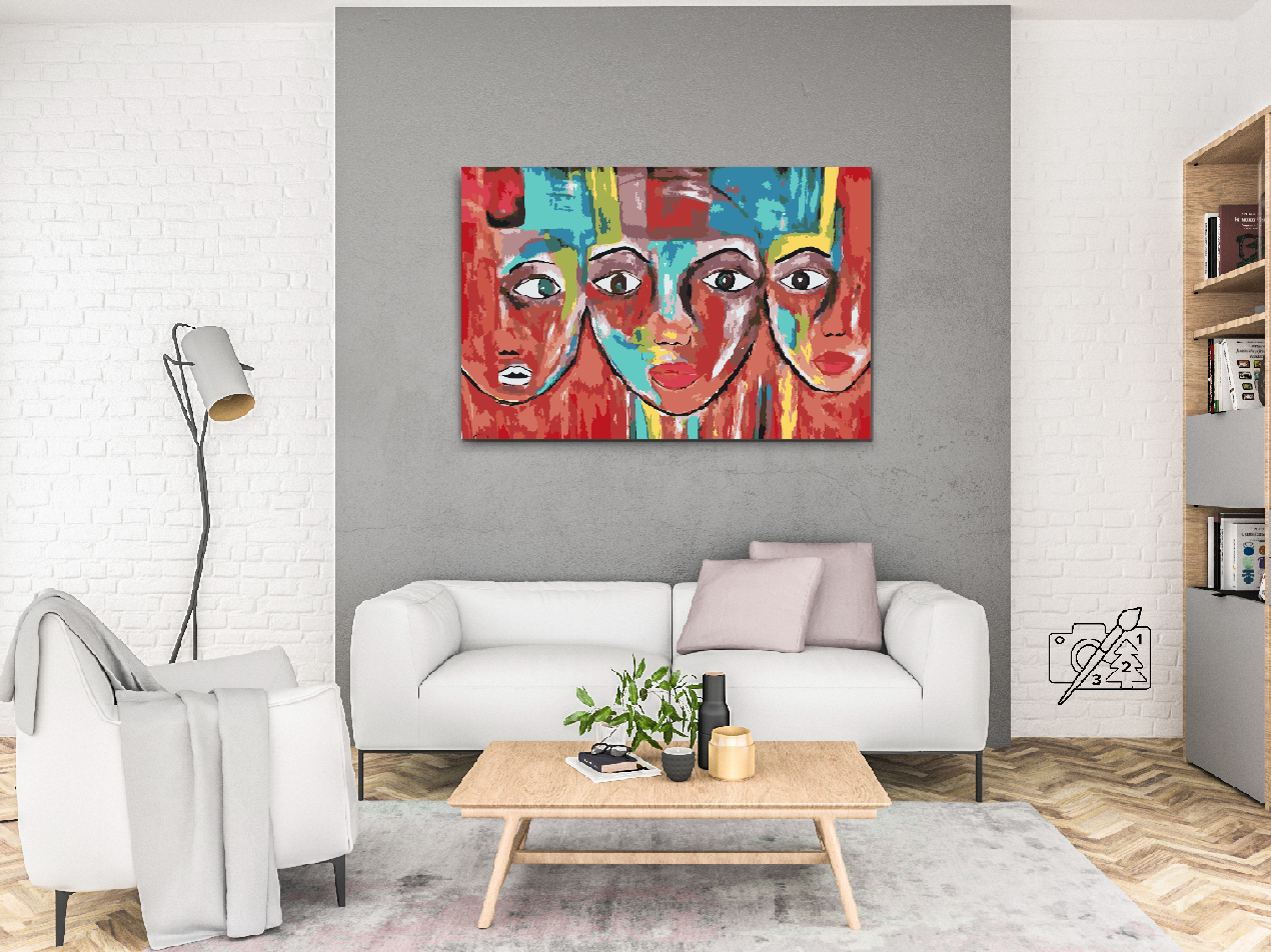 Paint by Numbers - Farverige ansigter