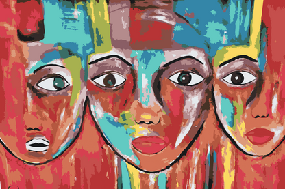 Paint by Numbers - Farverige ansigter