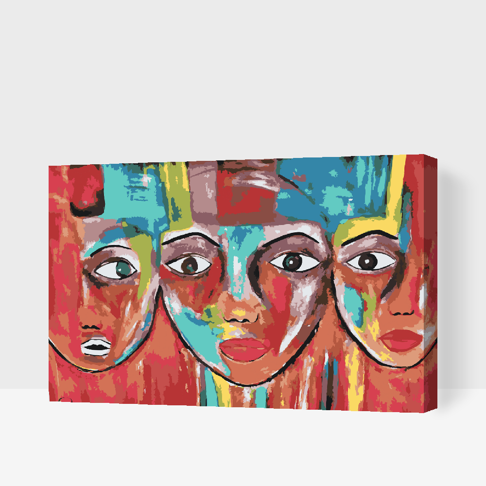 Paint by Numbers - Farverige ansigter