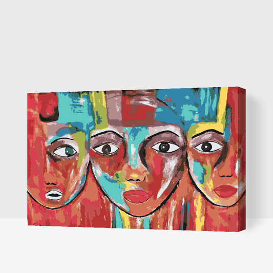 Paint by Numbers - Farverige ansigter