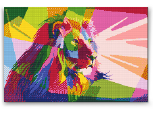 Diamond Painting - Farverig Løve 2