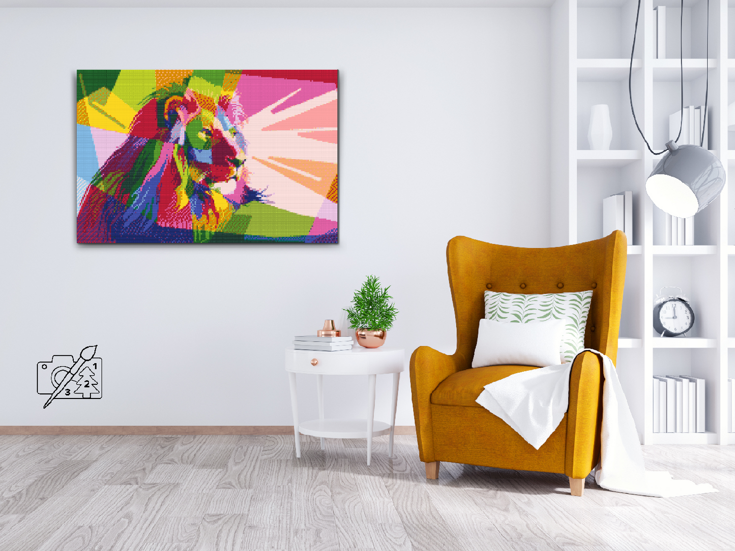 Diamond Painting - Farverig Løve 2