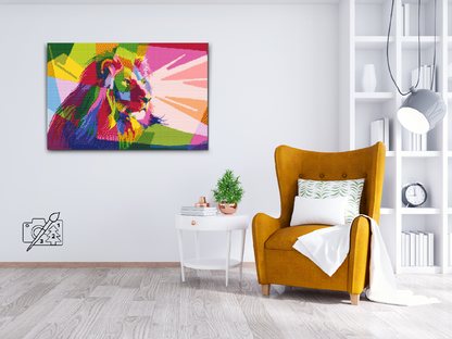 Diamond Painting - Farverig Løve 2