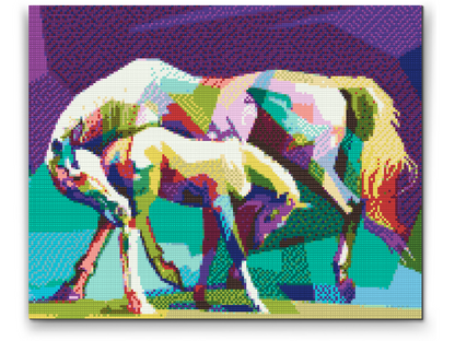 Diamond Painting - Farverige heste