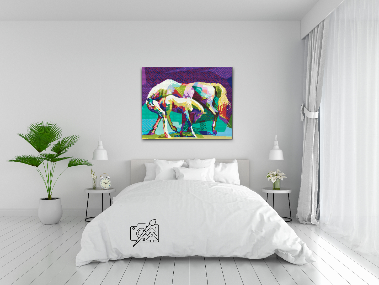 Diamond Painting - Farverige heste