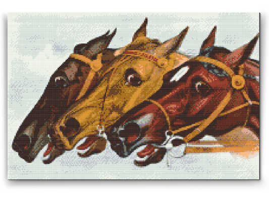 Diamond Painting - Kapløbsheste