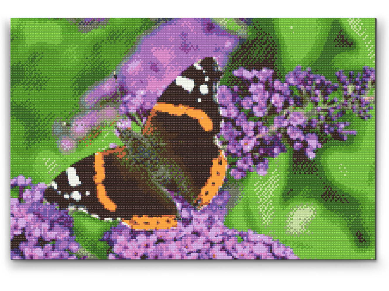 Diamond Painting - Sommerfugl på en lilla blomst