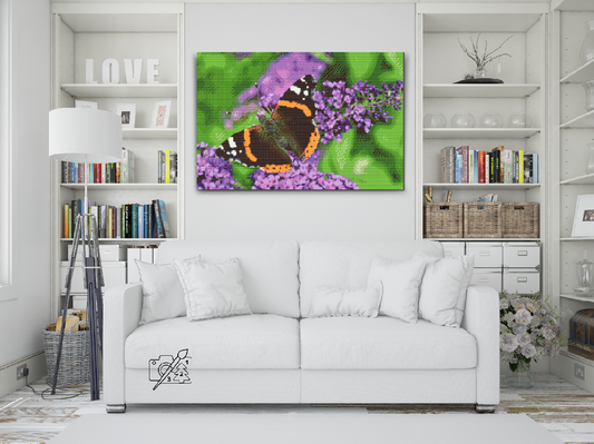 Diamond Painting - Sommerfugl på en lilla blomst