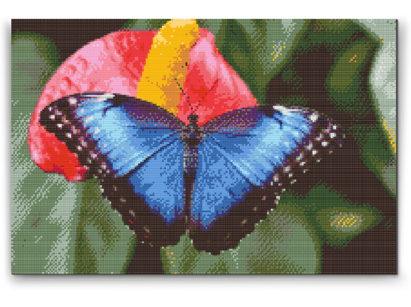 Diamond Painting - Sommerfugl på en rød blomst