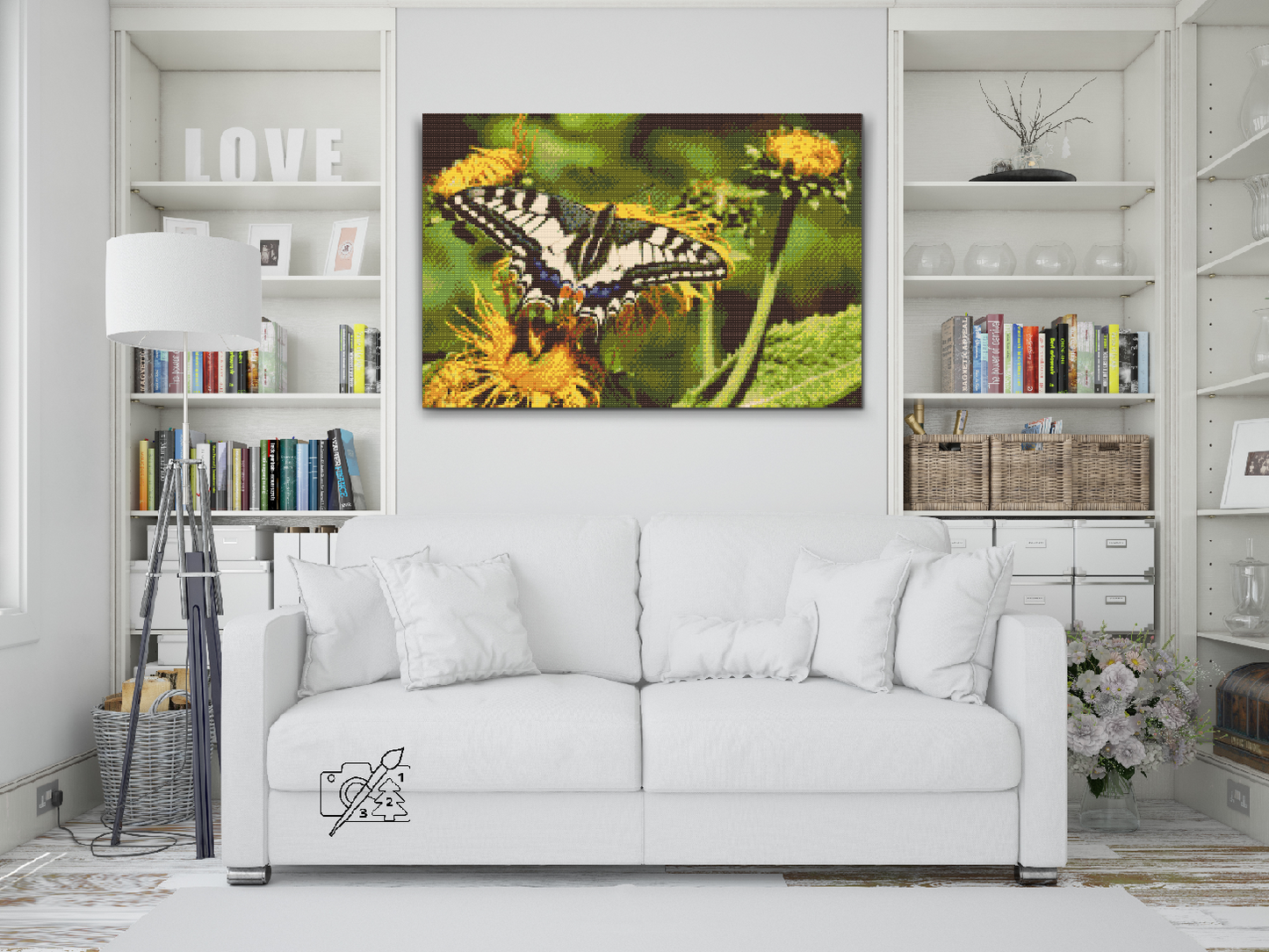 Diamond Painting - Sommerfugl på en mælkebøtte