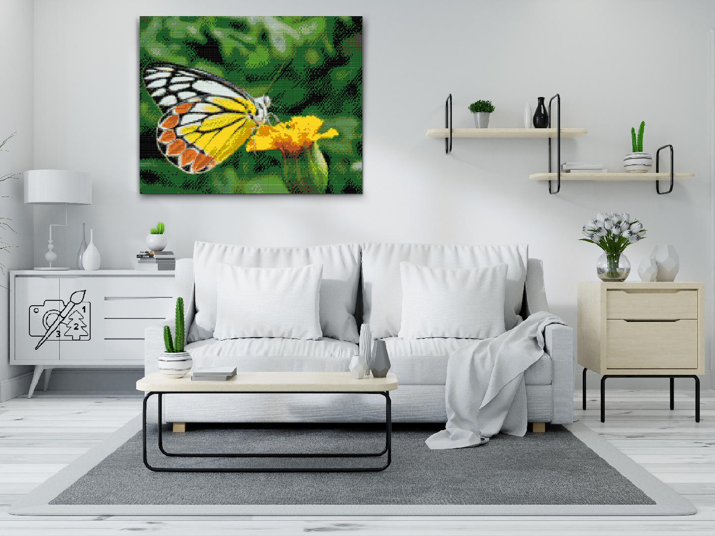 Diamond Painting - Sommerfugl på en gul blomst