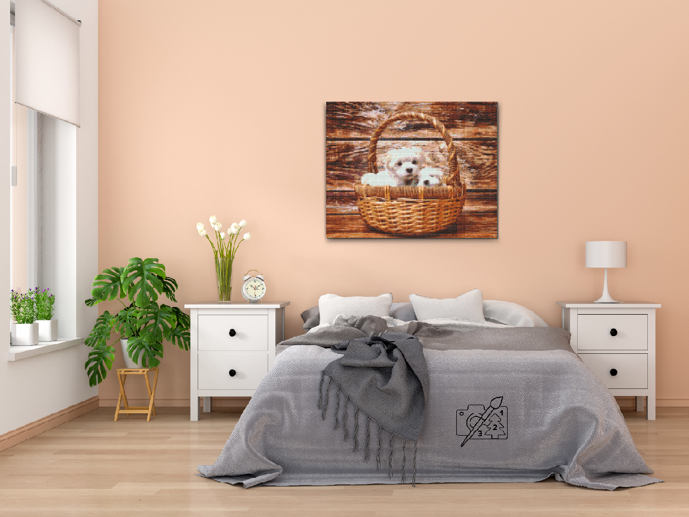 Diamond Painting - Hunde i kurven