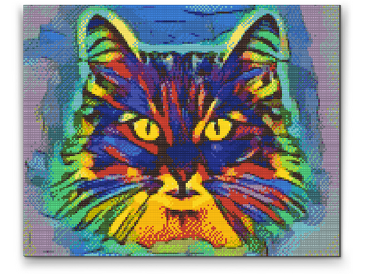 Diamond Painting - Farverig Kat 2