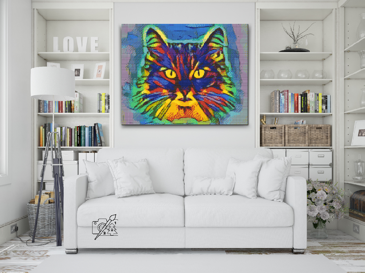 Diamond Painting - Farverig Kat 2