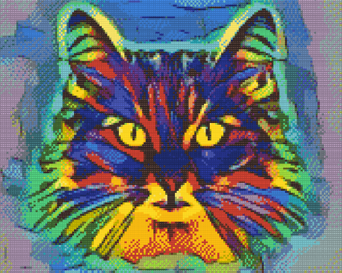Diamond Painting - Farverig Kat 2