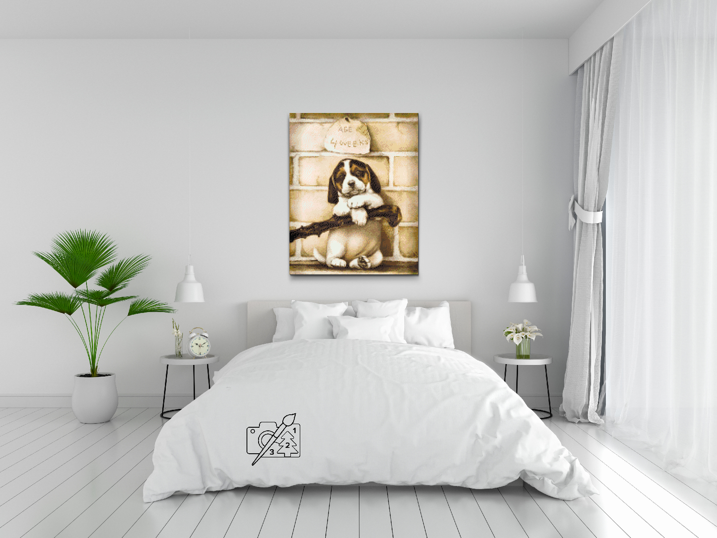 Diamond Painting - 4 uger gammel hvalp