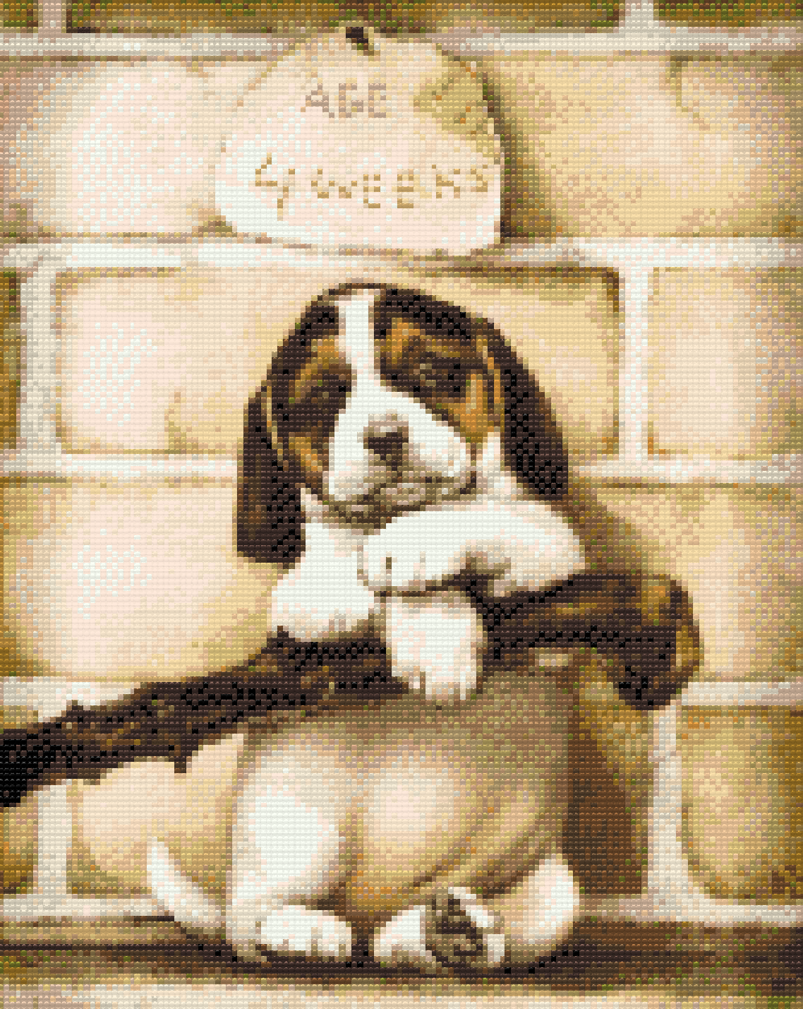 Diamond Painting - 4 uger gammel hvalp