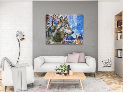 Diamond Painting - Ulven i bjergene