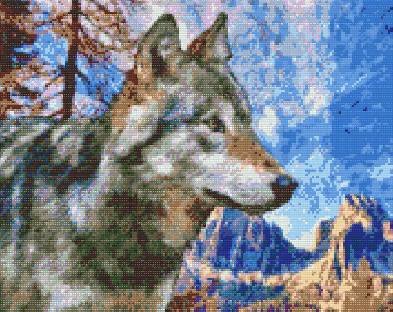 Diamond Painting - Ulven i bjergene
