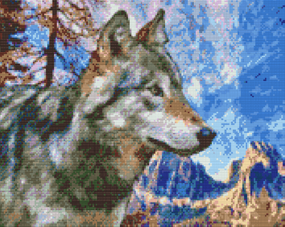 Diamond Painting - Ulven i bjergene
