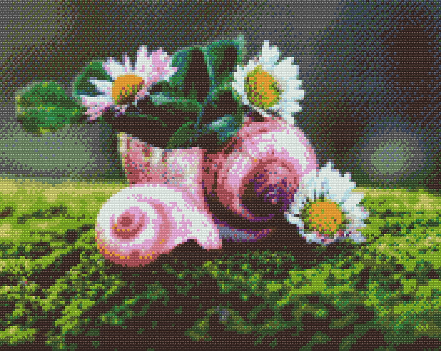 Diamond Painting - Margueritter i konkylien