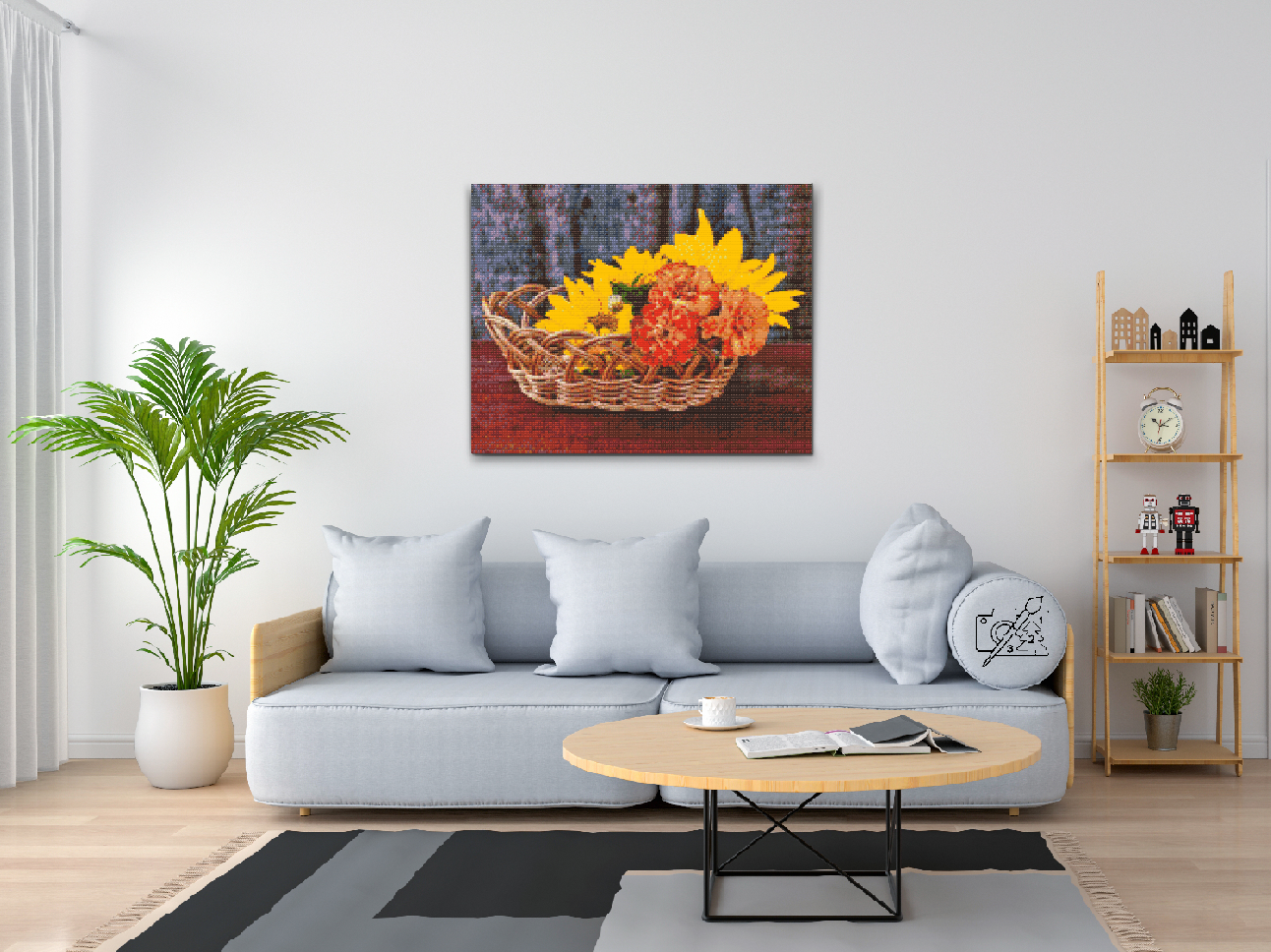 Diamond Painting - Kurv med blomster