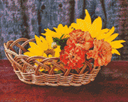 Diamond Painting - Kurv med blomster