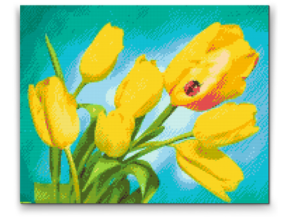 Diamond Painting - Tulipaner og Mariehøne