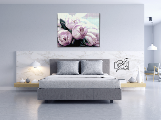 Diamond Painting - Lilla tulipaner på bordet