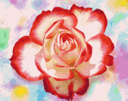 Diamond Painting - Rose på en farverig baggrund