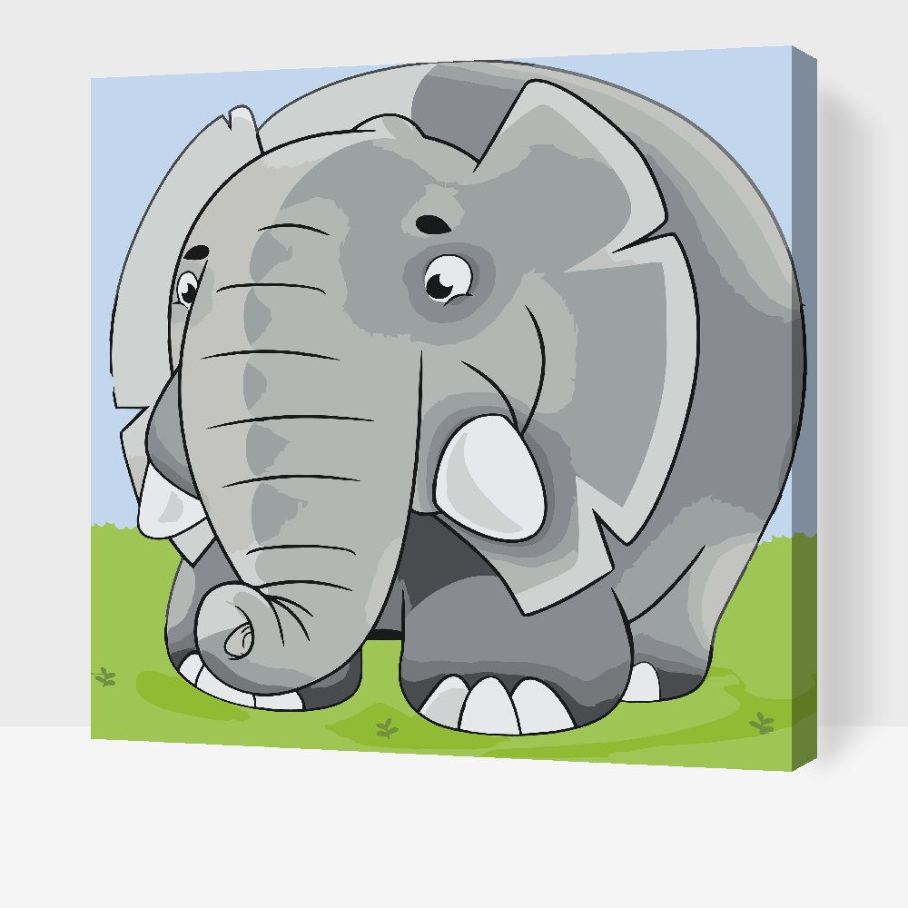 Paint by Numbers - Rund elefant