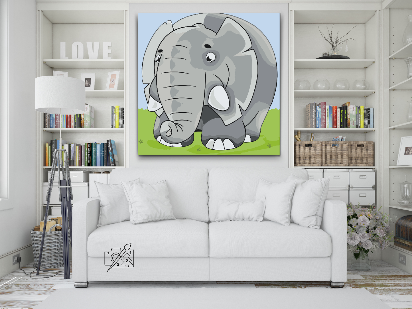 Paint by Numbers - Rund elefant