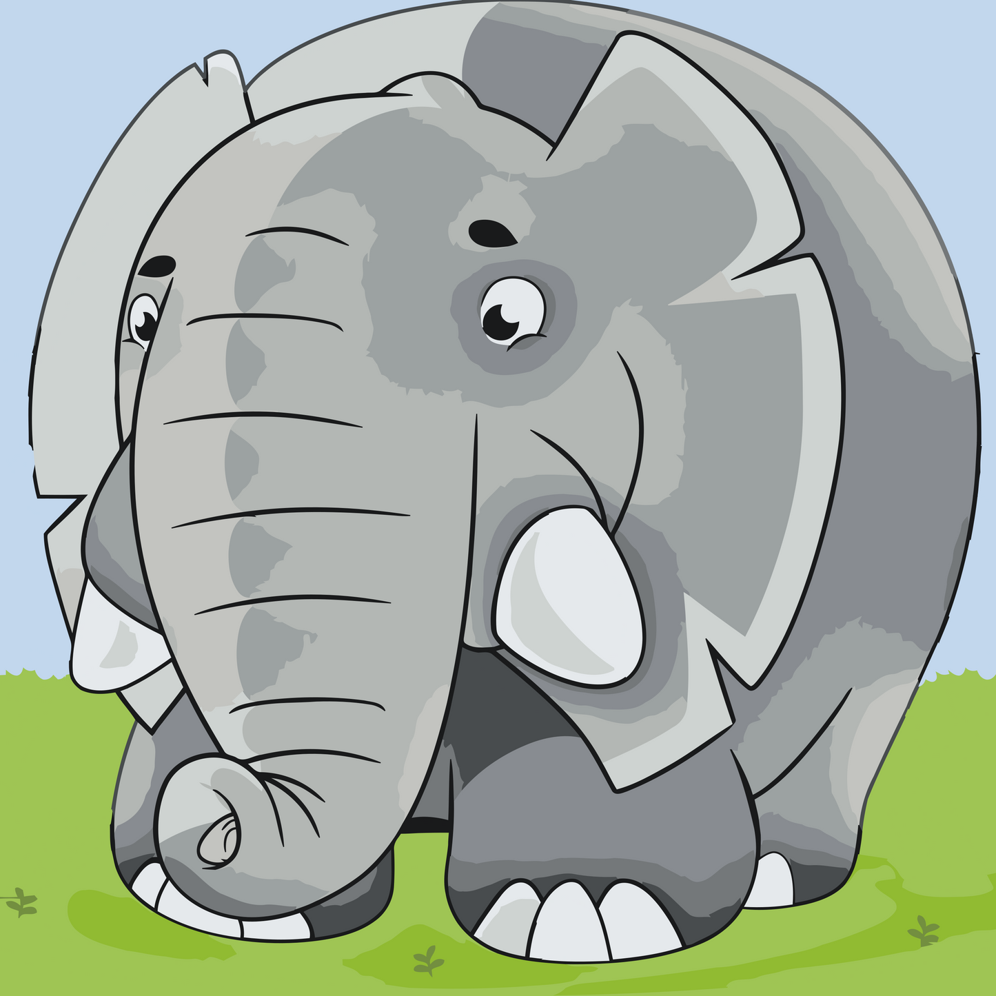 Paint by Numbers - Rund elefant