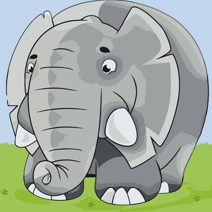 Paint by Numbers - Rund elefant