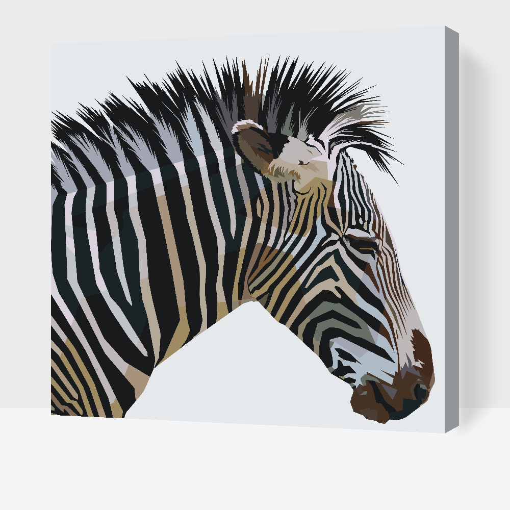 Paint by Numbers - Kubistisk Zebra
