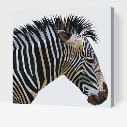 Paint by Numbers - Kubistisk Zebra