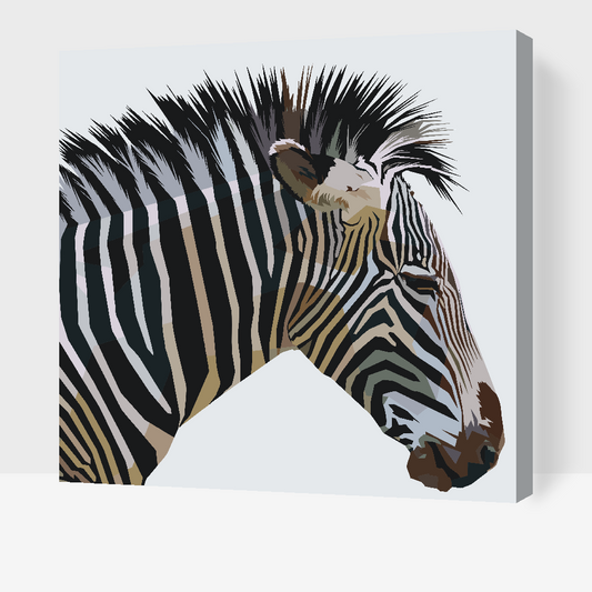 Paint by Numbers - Kubistisk Zebra