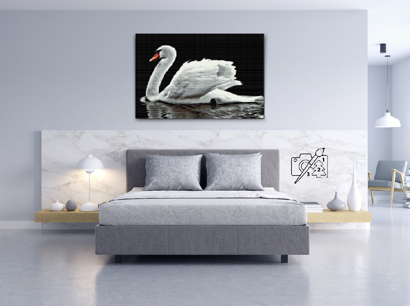 Diamond Painting - Hvid Svane