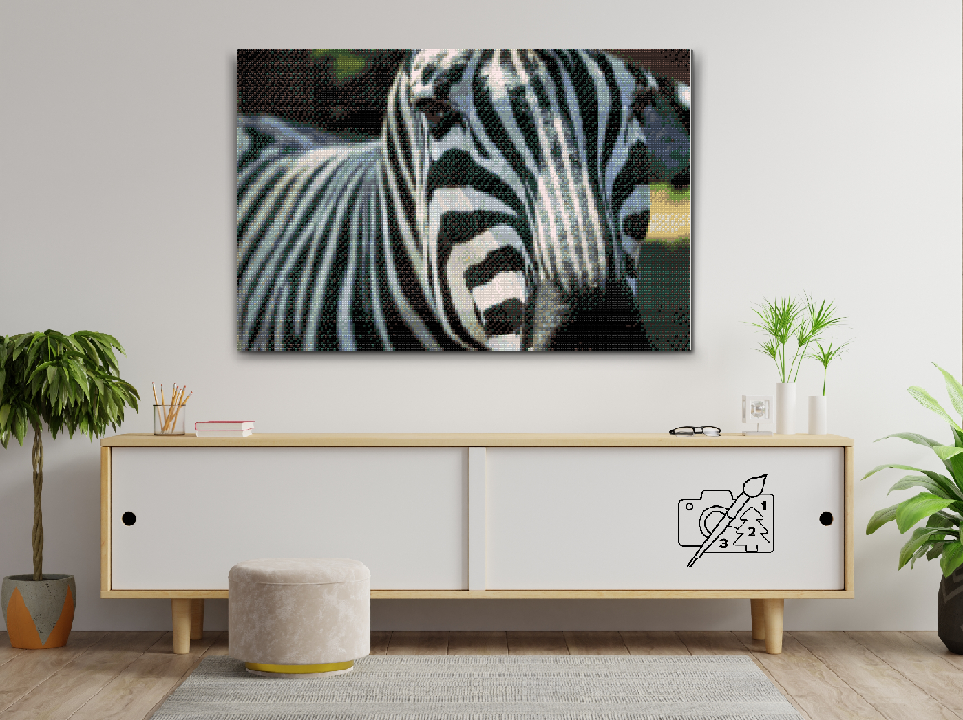 Diamond Painting - Fokuseret på Zebraen