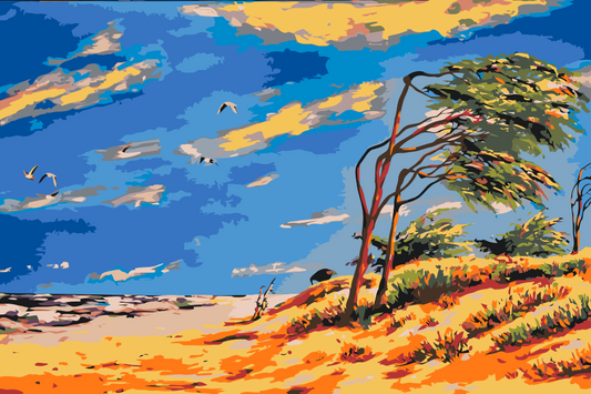 Paint by Numbers - Øde strand