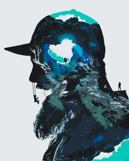 Paint by Numbers - Mand, Hule, Pige på en gynge