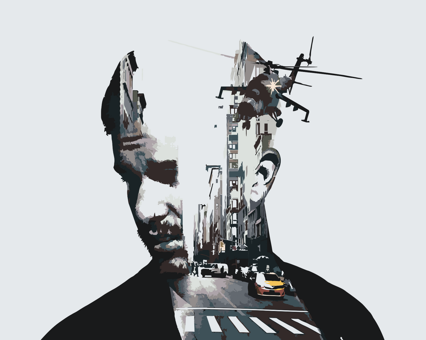 Paint by Numbers - Mand, By, Helikopter, Taxa
