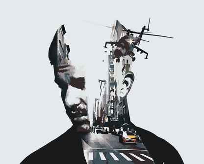 Paint by Numbers - Mand, By, Helikopter, Taxa