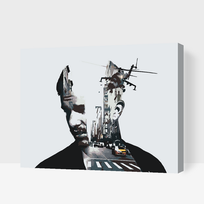 Paint by Numbers - Mand, By, Helikopter, Taxa