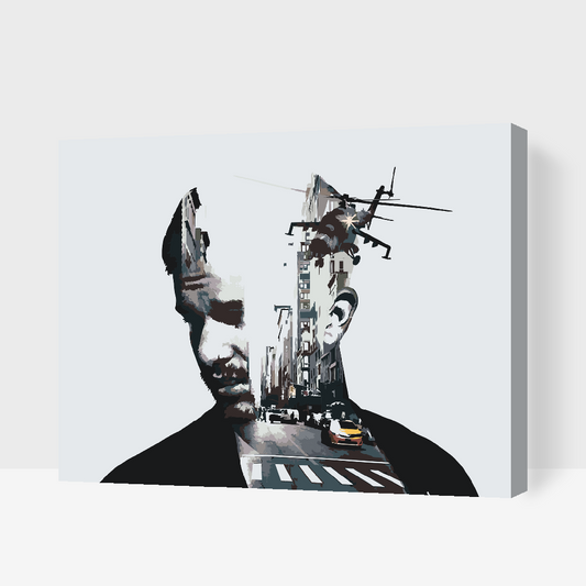 Paint by Numbers - Mand, By, Helikopter, Taxa