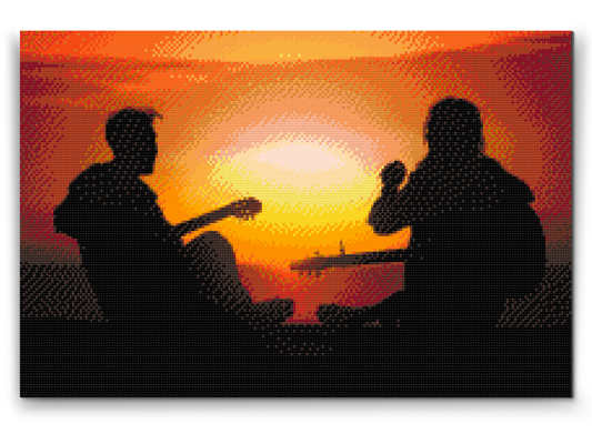 Diamond Painting - Guitarister ved Sunset