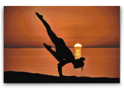 Diamond Painting - Yoga på stranden