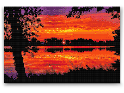 Diamond Painting - Rød solnedgang