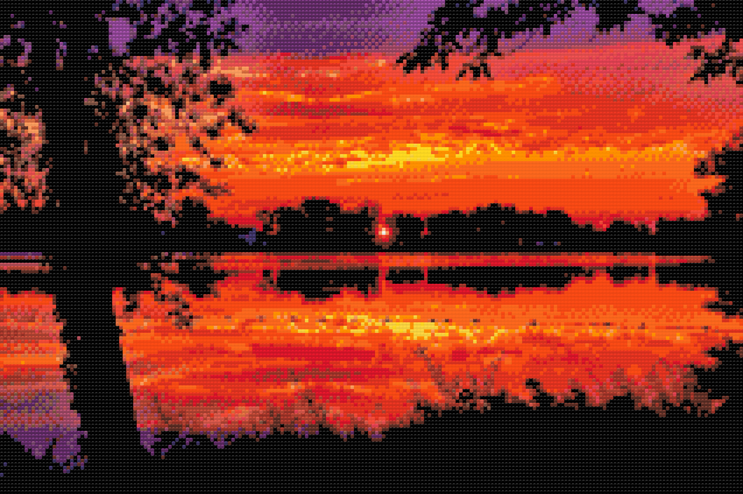 Diamond Painting - Rød solnedgang