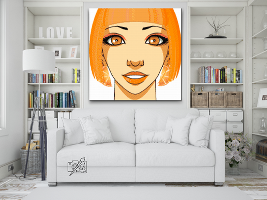Diamond Painting - Kvinde med orange øreringe